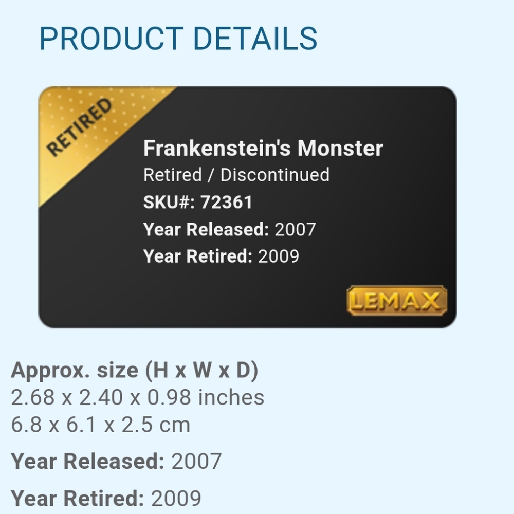 New Retired 2007 LEMAX Halloween Spooky Town "Frankenstein's Monster" - Picture 2 of 4